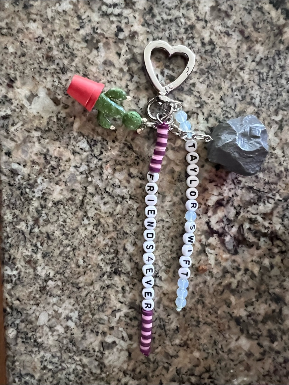 Taylor Swift Multicolor Cactus & Rock Charm Keychain - Picture 2 of 3